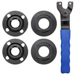 Angle Grinder Wrench, Adjustable Spanner Wrench with 4pcs 5/8-11 Grinder Shaft Nuts Grinder Flange Replacement Compatible with Dewalt Milwaukee Makita Bosch Ryobi Black Decker Grinder Parts