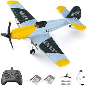 Mostop RC Plane 3 Channel Remote Control Airplane,Ready to Fly BF-109 RC Airplane with Gyro Stabilization System, 2 Batteries Power RC Glider Easy to Control Aircraft Plane for Beginner Kids & Adults
