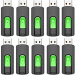 Aiibe 10pcs 32GB USB Flash Drive 32GB Thumb Drive USB Memory Stick Data Storage Memory Stick Jump Drive 32G USB Drive for PC Laptop (32G, 10Pack Green)