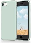 OitiYaa Liquid Silicone Case Compatible with iPhone SE 3/2 (2022/2020), iPhone 8/7 Case, 4.7 Inch, Soft Ultra Slim Protective Shockproof Phone Case with Anti-Scratch Microfiber Lining，Mint Green