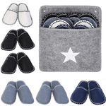 6 pairs guest slippers made of felt fleece slippers disposable slippers portable non-slip slippers with storage bag consist of disposable slippers slippers disposable foot protection hotel children slippers home security disposable slippers hotel sl