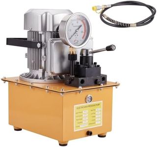 10000 PSI 750W 110V, 488 in³/8L Capacity, Dual Circuit Solenoid Valve,Manual Driven Hydraulic Pump Power Pack Unit with Pedal Switch for Punching/Bending/Jack Machine, Orange