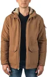 Alpine Swiss Shane Mens Sherpa Lined Parka Hooded Winter Coat Cargo Utility Jacket Tan Medium