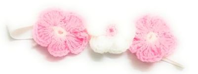 CRAnsh Creations;Crafted with Love Handmade Crochet Flower head band for newborn baby girls (0-2 years) pack of 1 (Baby pink, S)