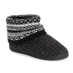 MUK LUKS Women's Rochelle Slippers, Black/White Boho, 7-Numeric_8