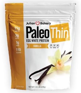 Julian Bakery Paleo Thin Protein Powder | Vanilla | Egg White | 21g Protein | 3 Net Carbs | Soy-Free | 1.92 LBS | 30 Servings