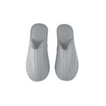 Fabricsandtowels.com Waffle Washable Closed Toe Light Grey Slippers for Women (UK Size 5.5) 100% Cotton, Super Soft, Indoor/Outdoor Comfort