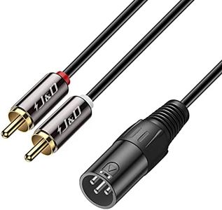 J&D Cable Divisor de Doble RCA Macho a XLR Macho, Desequilibrado 2 RCA a 1 XLR Divisor de Cable Duplicador Adaptador de Cable en Y para Altavoz Condensador Mic Mixer AMP, 1,8 Meter