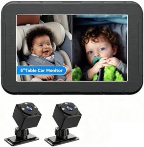 Baby Car Camera for 2 Kids 1080P Split-Screen Monitor Dual Rear-Facing Cameras Car Seat Mirror with IR Night Vision Rotatable Backseat Monitor Alternative (2 Cameras with 5'' monirtor)