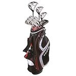 FAZER - CTR22 - Mens Stainless Steel Golf Package Set - Male Golf Club Set - 6 Irons, 1 Driver, 1 Fairway Wood, 1 Putter, 1 Hybrid - Black - Right Hand