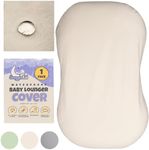 100% Waterproof Baby Lounger Cover - 2-Ply Organic Cotton Slipcovers Keep Your Lounger Clean & Your Baby Comfy - Machine Washable - (Lounger Not Included) - Off-White