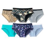 ARIEL Girls Cotton Printed Comfortable Panties/Briefs (Pack of 6) (11-12 Years_Multicolor)