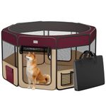 ZuHucpts 48" Portable Foldable Pet Playpen Exercise Pen for Dogs Puppies/Cats | Indoor/Outdoor Use | Includes Pet Grooming Glove