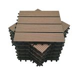 Mocosy 11pcs 1m² WPC Interlocking Decking Tiles Garden, Terrace, Balcony, Lawn Wood Plastic Composite Deck Floor Tiles(Coffee)