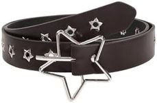 Floerns Women's PU Leather Belt Star Pattern Buckle Belt for Jeans Dress Coffee 12 Months