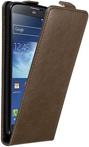 Cadorabo Case Works with Samsung Galaxy Note 3 in Coffee Brown - Flip Style Case with Magnetic Closure - Wallet Etui Cover Pouch PU Leather Flip