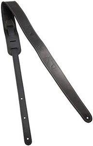 Fender Monogrammed Leather Strap - Black Leather with Tooled Fender Logos