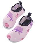 Swimbubs Kids Water Shoes Baby Swim Socks Toddler Aqua Beach Shoes (12-24 Months, Pink Dolphin)