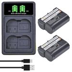 EN-EL15C EN-EL15B EN-EL15 Battery and LED Dual Charger for Nikon Z5 Z6 Z7 Z6II Z7II D780 D850 D7500 D500 D600 D610 D750 D800 D810 D77 100 D. 7200