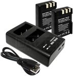 ELASO Replacement Battery 2-Pack and External USB Dual Battery Charger for Nikon D3000, D40, D40A, D40C, D40x, D5000, D60, EN-EL9, EN-EL9a, EN-EL9E, DSLR-D40A, DSLR-D40C Camera