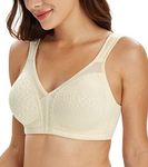 Lemorosy Full Coverage Non Padded Wireless Minimizer Bra Women's Plus Size Bras Comfort and Double Support for Large Bust(Beige,42DD)