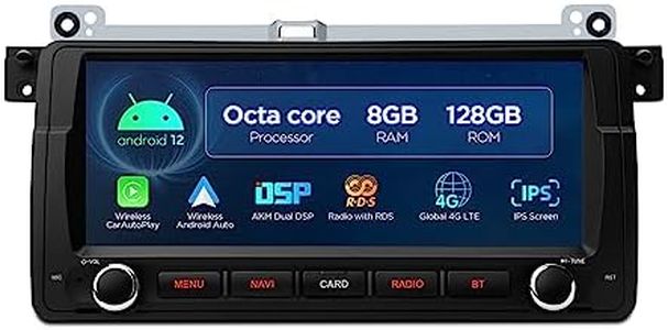 XTRONS Single Din Car Stereo for BMW E46 M3 Rover75, Android 12 Octa Core 8GB+128GB Car Radio, 8.8 Inch QLED Touch Screen GPS Navigation for Car Bluetooth Head Unit DSP Car Play Android Auto 4G LTE