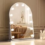 Simplus Vanity Mirror with Lights, Bluetooth Arch Hollywood Lighted Makeup Mirror with 12 LED Dimmable Bulbs, USB Power Charging and Smart Touch Control(65x45cm)