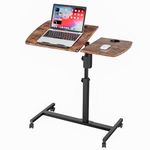 Dripex Height Adjustable Rolling Laptop Desk Over-bed Table with 2 Tilting Desktops, Mobile Bedside Sofa Side Table Standing Desk for Home, Office, Hospital (80 L x 40 W x 68.5~98 Hcm)