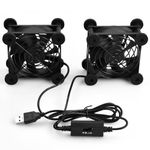 2 Pcs USB 5V PC Cooling Fan 120mm, 2 In 1 USB Computer Fan, Dual Ball Bearing Fan, 12CM Quiet Case Fan, Brushless Fan 2600RPM 32CFM with L/M/H 3 Adjustable Speed, for Router PC CPU TV Box (120MM)