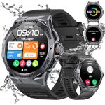 Smartwatch with Answer/Make Calls,1.43" AMOLED Screen Always On Display Smart Watch for Men,100+ Sport Modes,400mAH,Fitness Sports Watch for Android iOS Silicone Strap