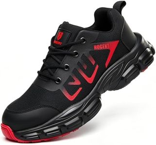 Steel Toe Shoes for Men Women, Wide Red Women Size 6 / Men 4.5