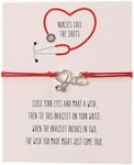 Nurses Call The Shots Card with Stethoscope Wish Bracelet (Red Cord) Miss Fit Boutique