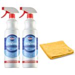 2 x 1L Nilco Nilglass H3 Glass & Mirror Cleaner 1L Smear Free Trigger Spray Quick Powerful Easy to Use Bottle For Sparkling Cars Home Window and more with Zopper Microfiber Cloth