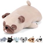 meowtastic Pug Weighted Stuffed Animals - 21 Inch 3.5 Pounds Weighted Plush Bulldog Stuffed Animals - Big Stuffed Pug Weighted Plush Pillow - Cute Plush Toys Gifts for Kids & Adults (21" 3.5 lbs)