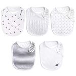 Budding Bear Organic Cotton Baby Bib [5 Pack] - Baby Bibs for Drooling and Teething - Soft Absorbent Baby Bibs for Eating - Toddler Bibs for Boys - Feeding Baby Girl Bibs,Baby Boy Bibs & Newborn Bibs