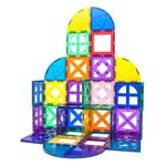 PicassoTiles 36 Piece Magnetic Building Block Quarter Round and Window Set Magnet Construction Toy Educational Kit Engineering STEM Learning Playset Child Brain Development Stacking Blocks Playboards