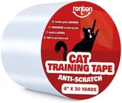 Ronton Cat Scratch Deterrent Tape, 4" x 30 Yards Roll Anti Cat Scratch for Furniture | 100% Transparent - Double Sided Cat Training Tape| Couch, Door, Furniture Protector