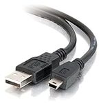 C2G 1m USB 2.0 A to Mini USB B Cable, Suitable for Data Transfer and Charging Smart Phones, Cameras, MP3s, PDAs and other Mini B Devices, Black