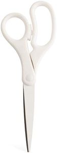 JAM PAPER Multi-Purpose Precision Scissors - 8 Inch - White - Ergonomic Handle & Stainless Steel Blades - Sold Individually