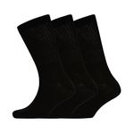 GM Apparel 6 Pairs Ladies Bamboo Diabetic Extra Wide - Non-Elasticated Socks with Hand Linked Toe – UK 4-8 (Black)