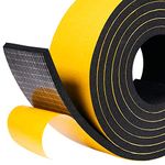 fowong Self Adhesive Foam Tape 50 mm Wide x 6 mm Thick x 4M Long Home Window Door Draught Excluder Weather Stripping Seal SoundProof Foam Gasket Tape Yellow