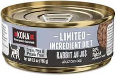 KOHA Limited Ingredient Diet Rabbit Pate for Cats - Single Meat Wet Cat Food for Sensitive Stomachs - Pate Cat Food with No Fillers - 5.5oz Pack of 24