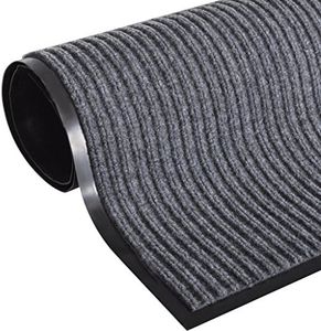 vidaXL Rectangular PVC Door Mat with Nonskid Backing, 90 x 150 cm, Easy to Clean, Perfect for Homes and Offices, Grey