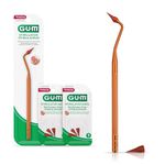 GUM Stimulator Permanent Handle - Long Handled Massager Remove Plaque & Promote Health (Handle + 2 Refill Packs)