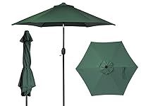 soges 88.2" Outdoor Patio Umbrella, Outdoor Table Umbrella, with Push Button Tilt, Crank Handle Opening, Beach Umbrella 6 Sturdy Ribs, UV Protection Waterproof, Green