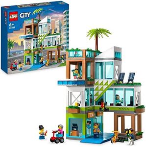 LEGO® City Apartment Building 60365 Building Toy Set with Combinable Rooms, Shop, Toy Bike and 6 Minifigures