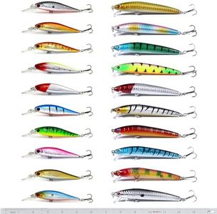 XBLACK Fishing Lures Set Large Hard Bait Minnow Lure with Treble Hook Swimbait Fishing Bait Sinking Lure for Bass Trout Walleye Redfish Saltwater Freshwater, 20PCS-A