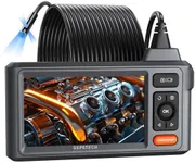 DEPTECH 50ft Sewer Camera, 1080P HD Triple Lens Borescope, 5" IPS Screen Endoscope Camera with Light, IP67 Waterproof Drain Pipe Camera, Plumbing Snake Inspection Camera with 32G Card, Carry Case