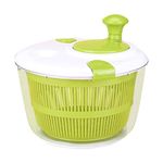 KMAKII Salad Spinner - Salad Washer, 5L Salad Dryer Salad Spinners with Vegetable Washing Basket, Household Fruit Dehydrator Drainer, Manual Salad Washer for Kitchen,Green