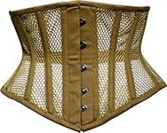 EC EXPO CITY Women Double Steel Boned Heavy Duty Underbust Waist Training Shaper costume Mesh Corset (as8, alpha, m, regular, regular, BEIGE)